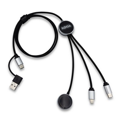 Velora, 3-in-1 Light-up Charging Cable with Apple & Samsung Watch Charging
